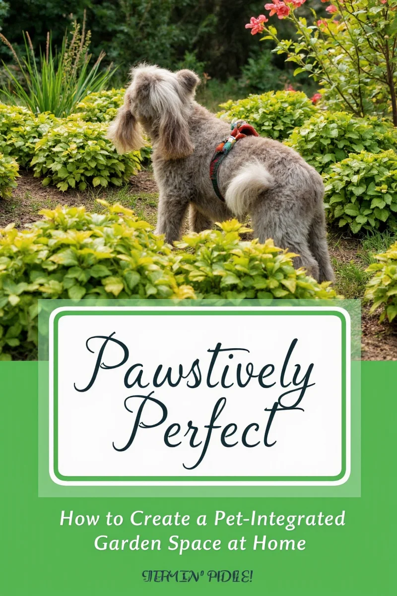 Garden with clearly marked play area, rest area, and privacy zone for pets