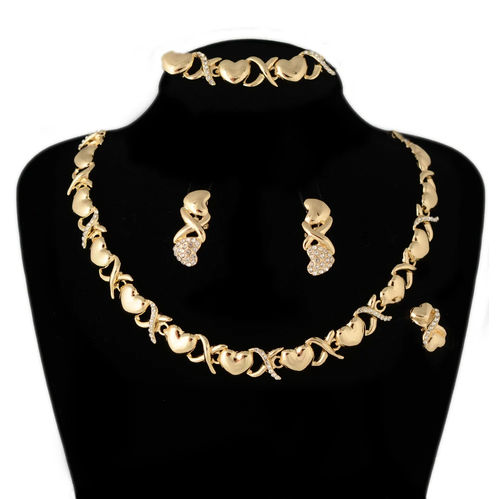 

BPOYB High Quality Elegant Luxury Heart Necklace Hawaiian New Bridesmaid Gold Customized Coral Women Party Bijoux Jewelry Set
