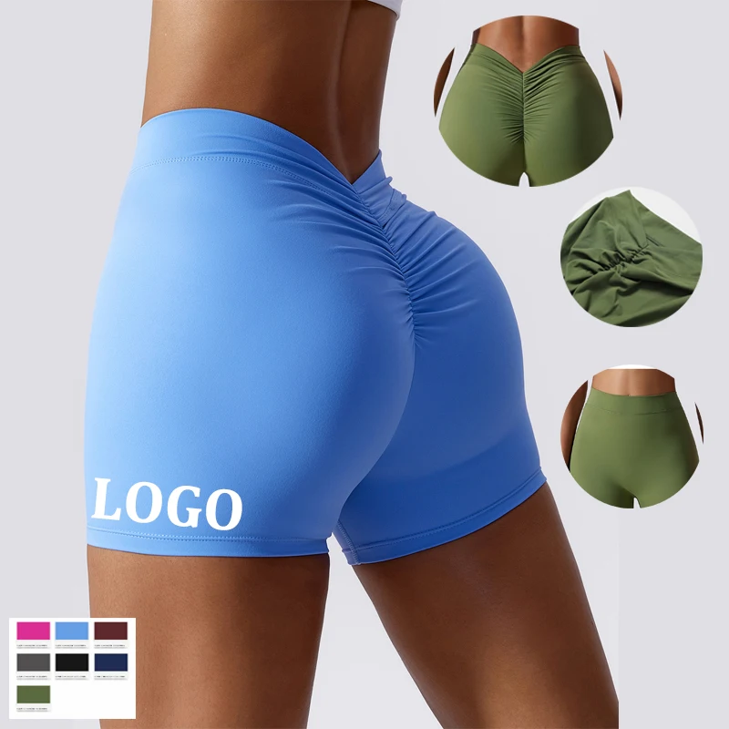 

New Design Butt Lifting Tummy Control Compression short pants Seamless Scrunch Yoga Shorts For Fitness Running