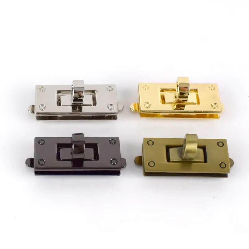 

Meetee BF714 Rectangle Alloy Bag Lock Clasp Handbag Twist Turn Lock Buckles DIY Luggage Mortise Closure Clasp Accessory, Gold