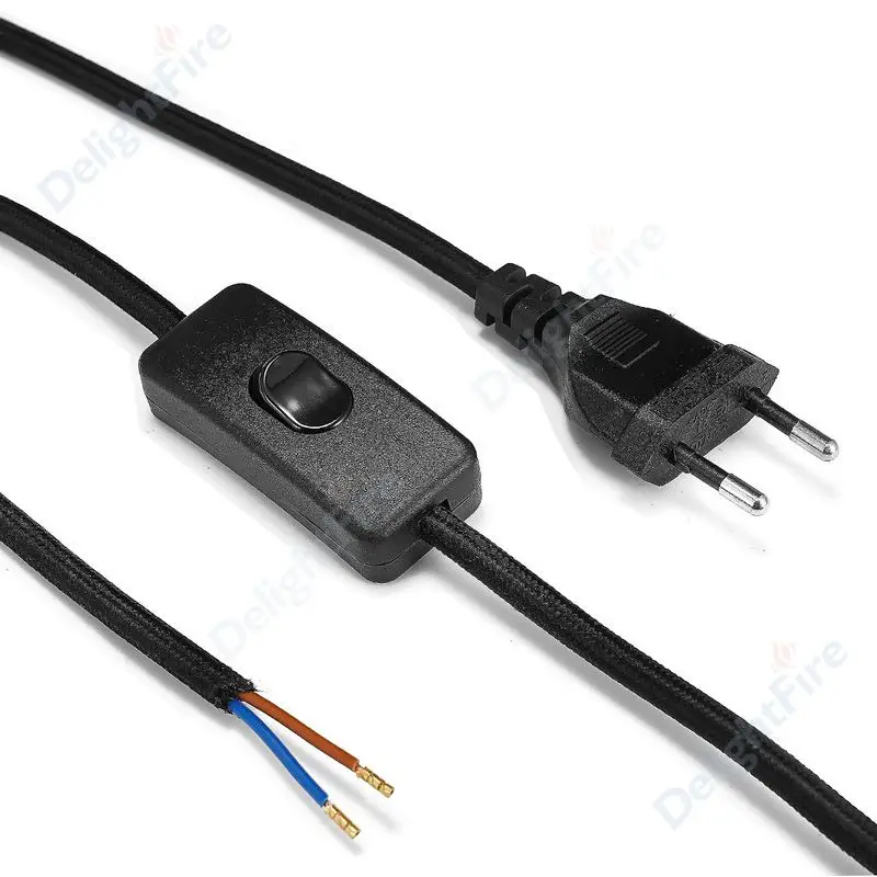 Euro Plug Power Cable 2m 3m Pigtail Rewired ON/OFF Switch Cable EU Power Supply Cord For Extension Socket Lamp Project Radio