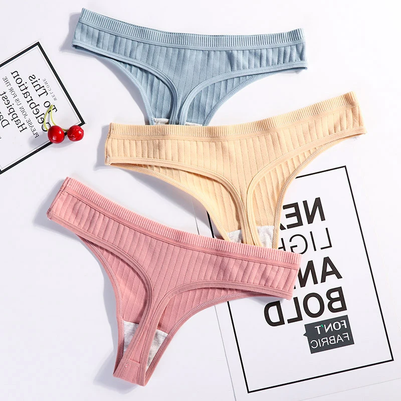 

Dropshipping G-string Sexy T-back Lingerie Women's Panties Thong Tanga Cotton