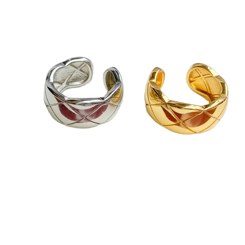 

Minimalist Unisex Geometric Wide Rhomboid Open Ring Copper Brass Chunky Rhomboid Adjustable Ring