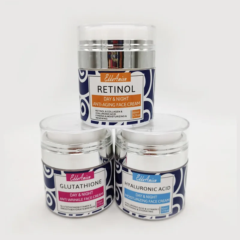 

New moisturizer anti ageing skin whitening collagen face cream day and night retinol vitamin c collagen face cream, Light yellow