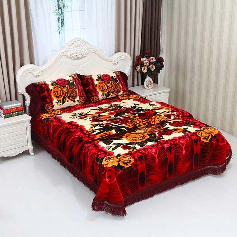 100 Polyester Korean Thick Oversized Blankets Weighted Mink Blanket