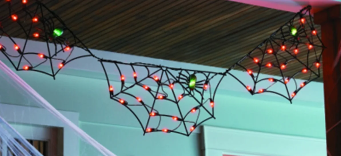 New Arrivals 3PK 60L Plastic Spider Web Seasonal Lighting for Halloween and Christmas Outdoor Decorations manufacture