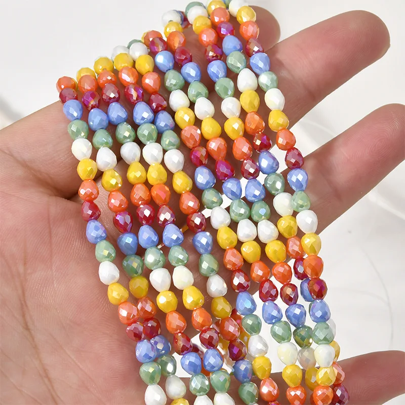 

DS factory direct sell colorful crystal glass beads Rectangular round small strawberry beads