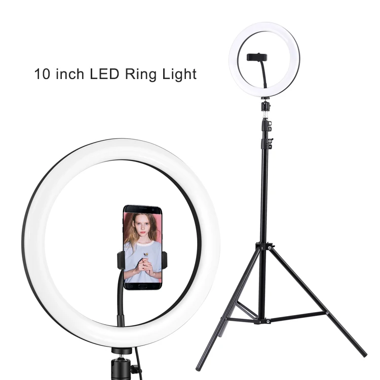 
ring light 10 inch led Dimmable light ring led anillo de luz photography ringlight lamp for makeup  (1600074067162)