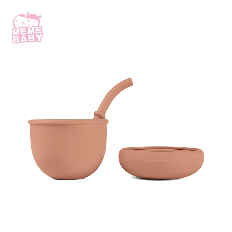 

Baby Silicone Dinnerware Custom Cup With Straw Silicone Snack Cups For Infant, Customized