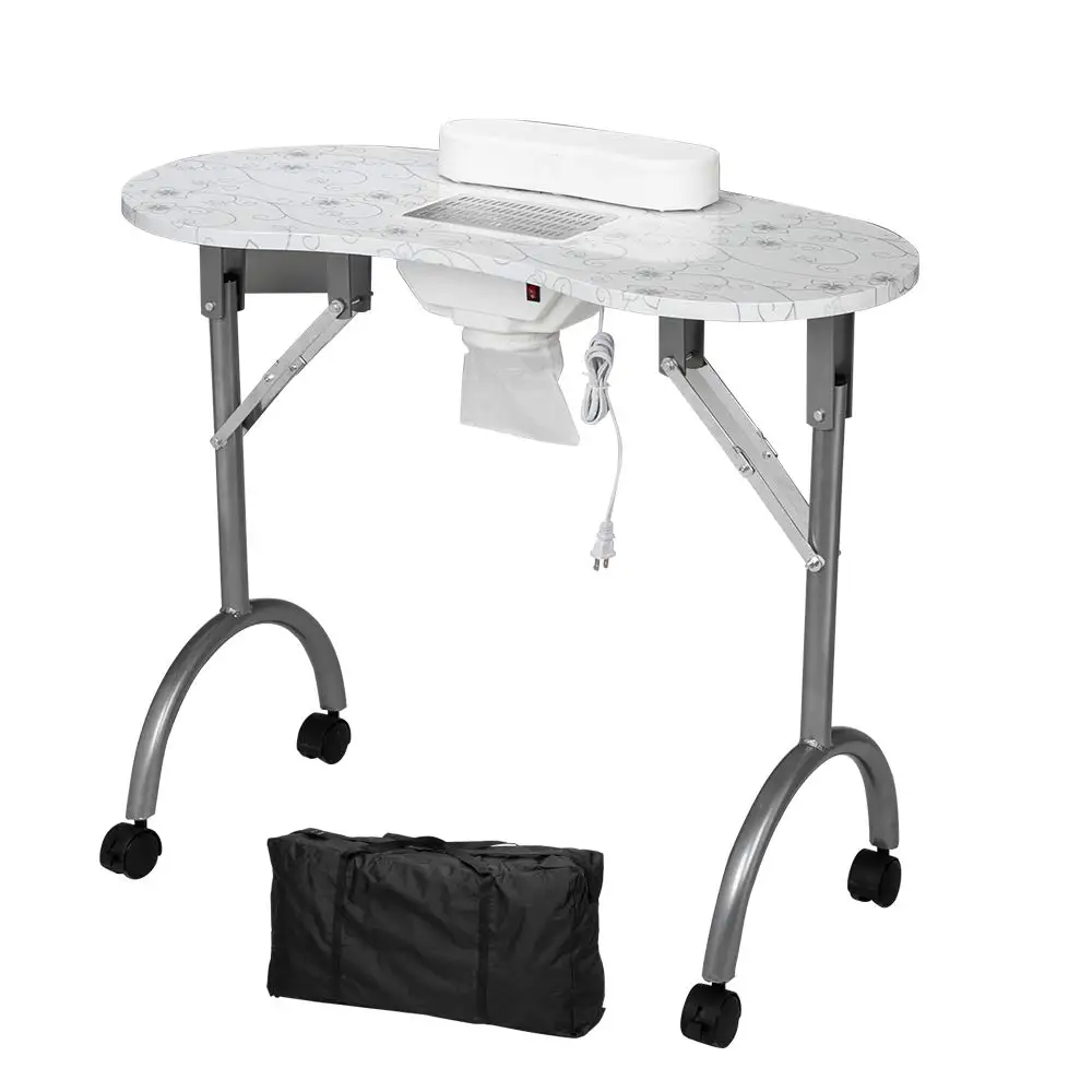 

N078 Vacuum Beauty Salon Polish Folding Portable Dryer Nail Manicure Station Table With Exhaust Fan