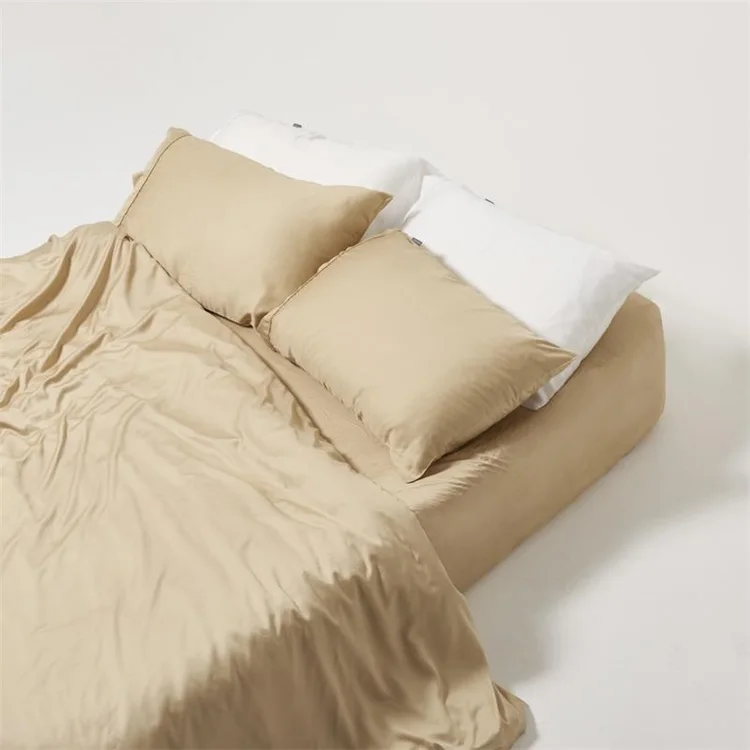Luxurious 60s Solid Color 100 Lyocell Bamboo Fiber Flat Bed Sheets