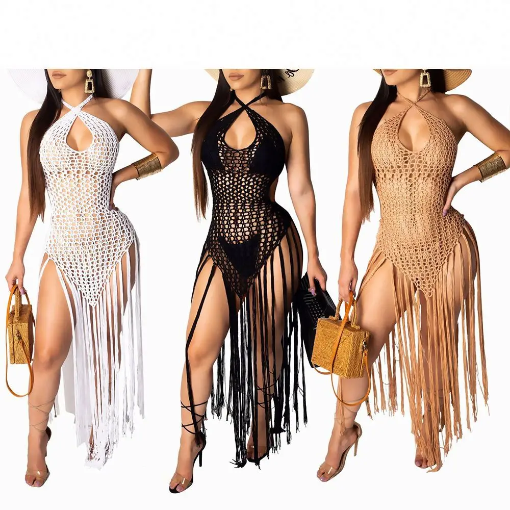 

Women Strapped Two Kinds Of Wearing Tassel Beach Dress Summer Fringe Sexy Dress Women Clothing
