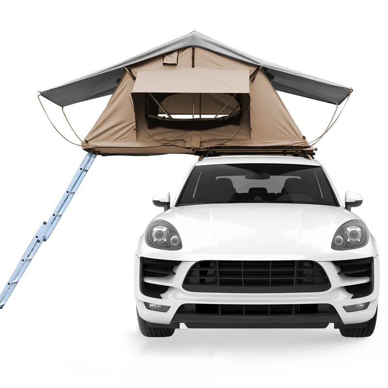 

Universal foldable auto roof top tent camping outdoor with free ladder can sleep for 5 people JY-30, White