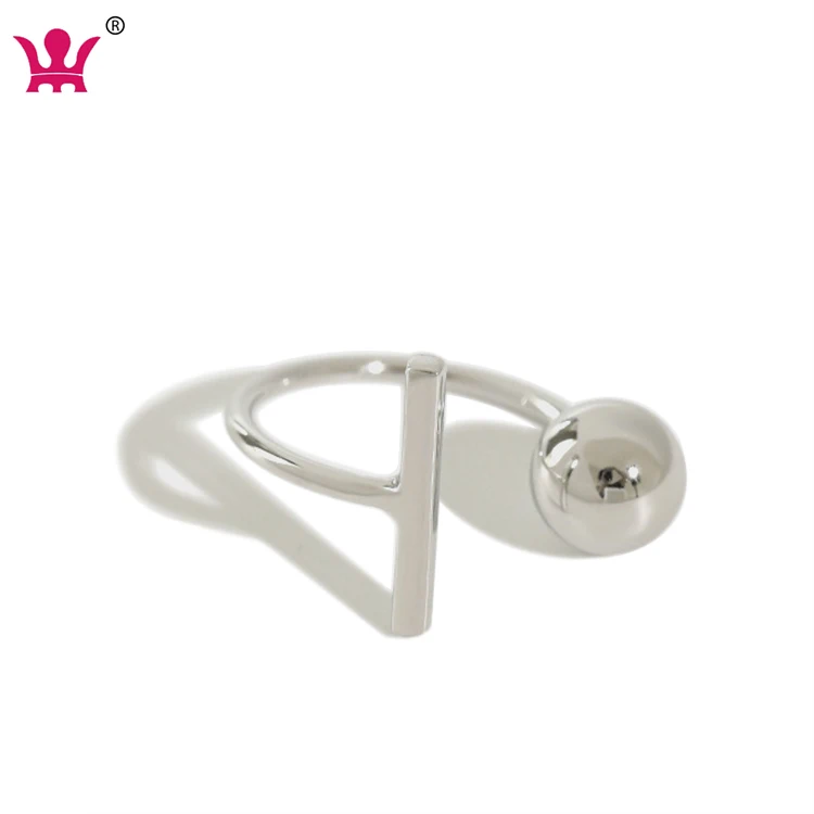 

Minimalist Stick T Bar And Ball Ring In 925 Sterling Silver Fashion Geometric Rings for Women Girls
