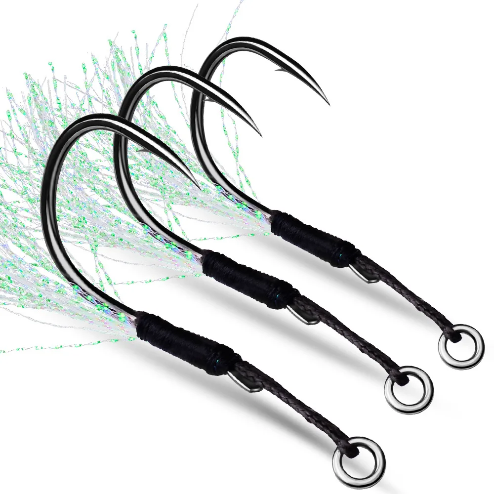 

Top Right Fh060 RTS Single Assist Hook Single Fishing Assist Hook Saltwater Metal Jigging Assist Hooks