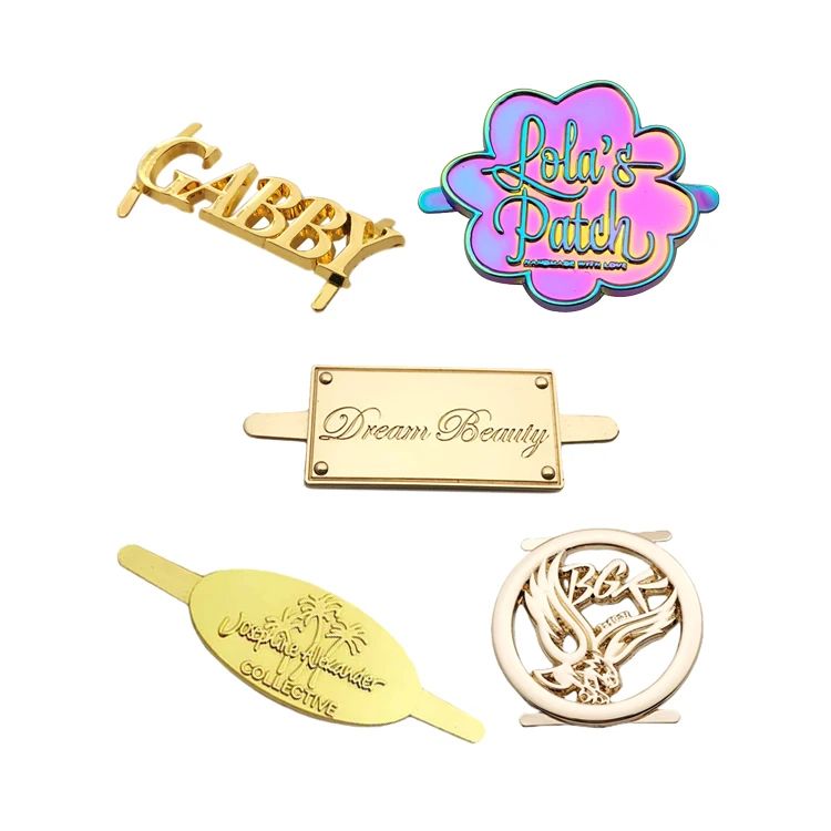 Factory price Custom Handbag Metal Logo Tag for Leather Bag Letter Metal Label Plate for Handbag Purse
