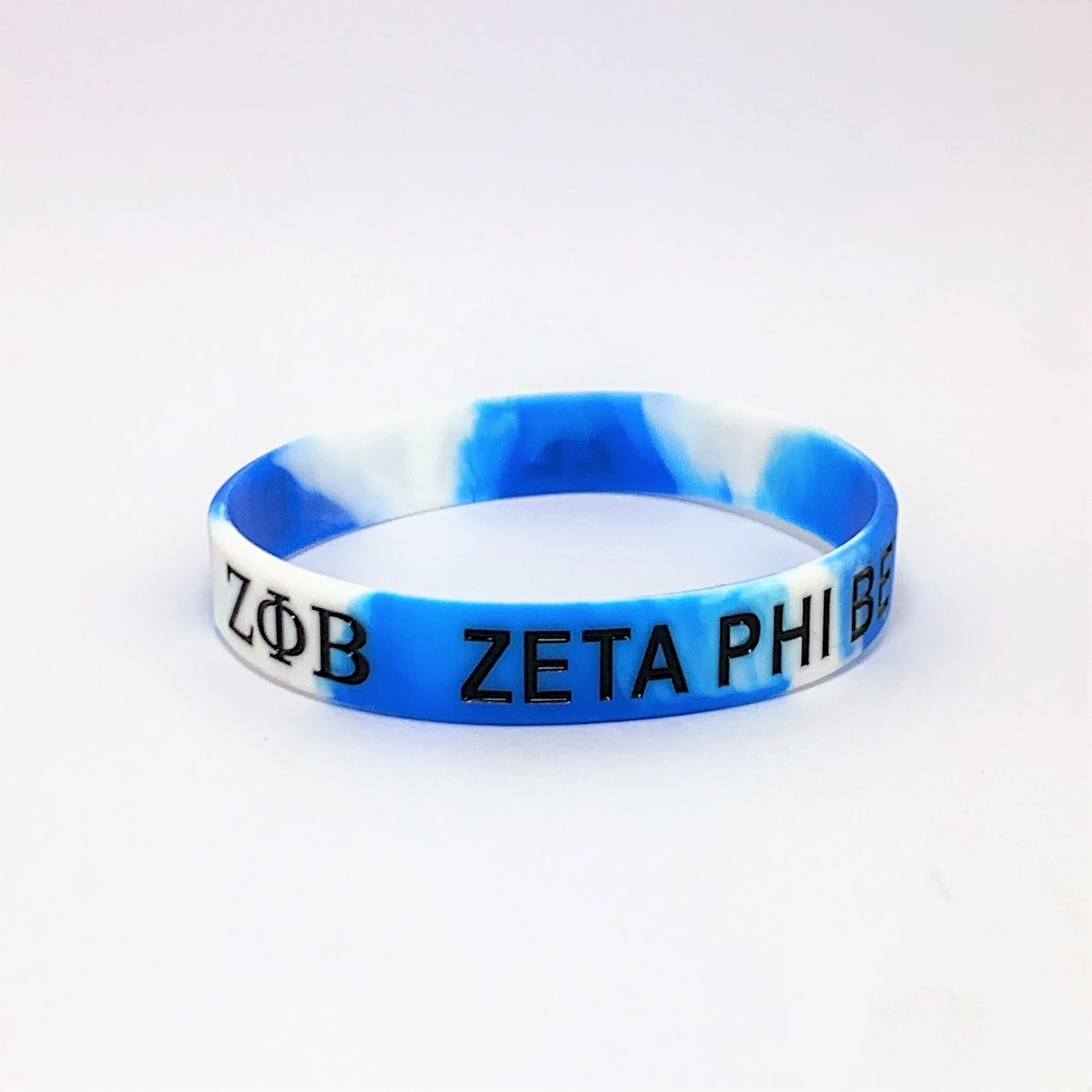 

Wholesale Personalized Zeta Phi Beta Silicone Bracelet With Cuff Bracelet, Pantone color