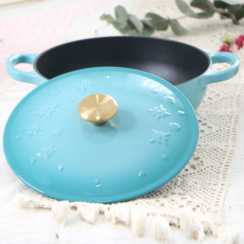 

One thousand music enamel cast iron cookers Europe thickened soup pot with nonstick pans gas cooker generic shipping