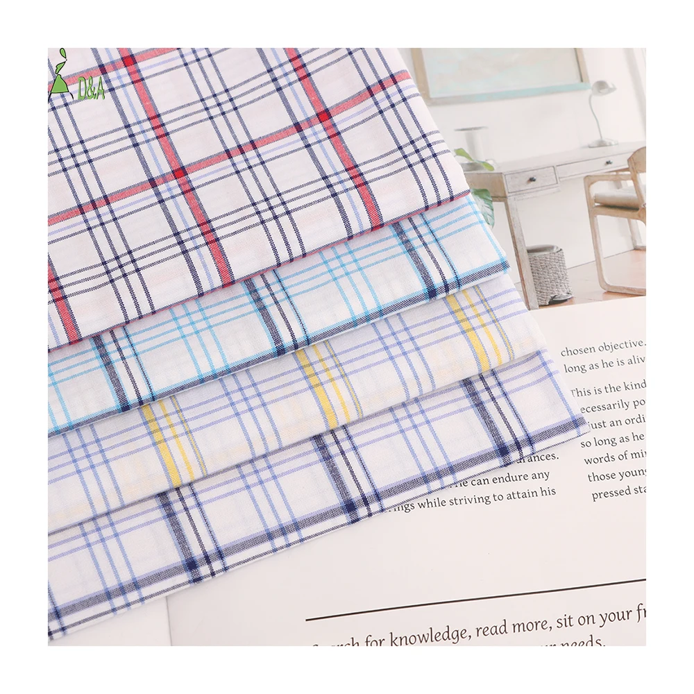 Custom Colored 40% Polyester 30% Cotton 30% Viscose Micro Mesh Plaid Shirt Fabric for Clothing and Dresses Woven Technique