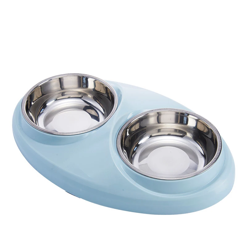 

Hot selling Multi-color durable pet dog food feeder Stainless Steel double pet bowl large plastic pet dog cat bowl, Picture shows