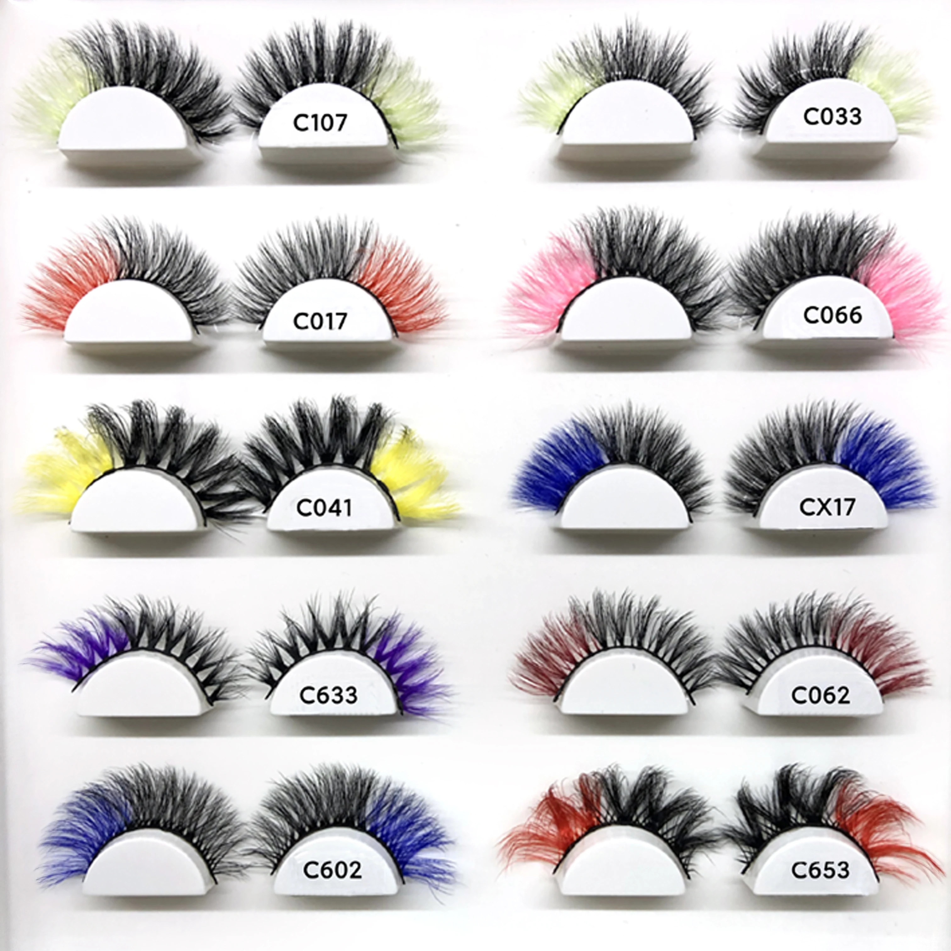 

New Designed Fashion Trend 3d Colorful Full Strip Eyelash Faux Mink Rainbow Eyelash With Custom Package