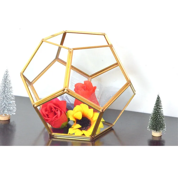 

Colored Black & Rose gold * gold * Small, Medium & Large Terrariums _ wholesale geometric style stained glass terrarium