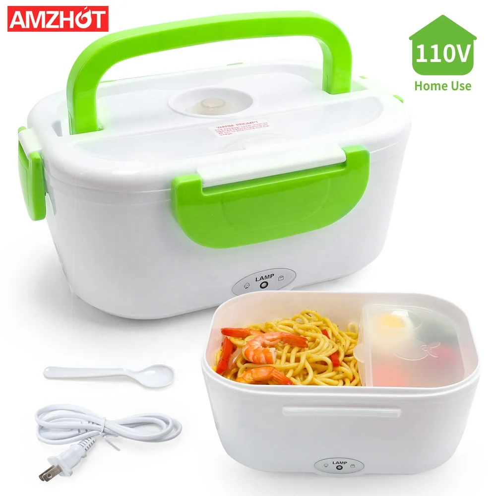 

B10-0850 Hot Sale 110V/220V 1.05L PP Plastic Lunch box With Spoon Electric Heating Lunch Box