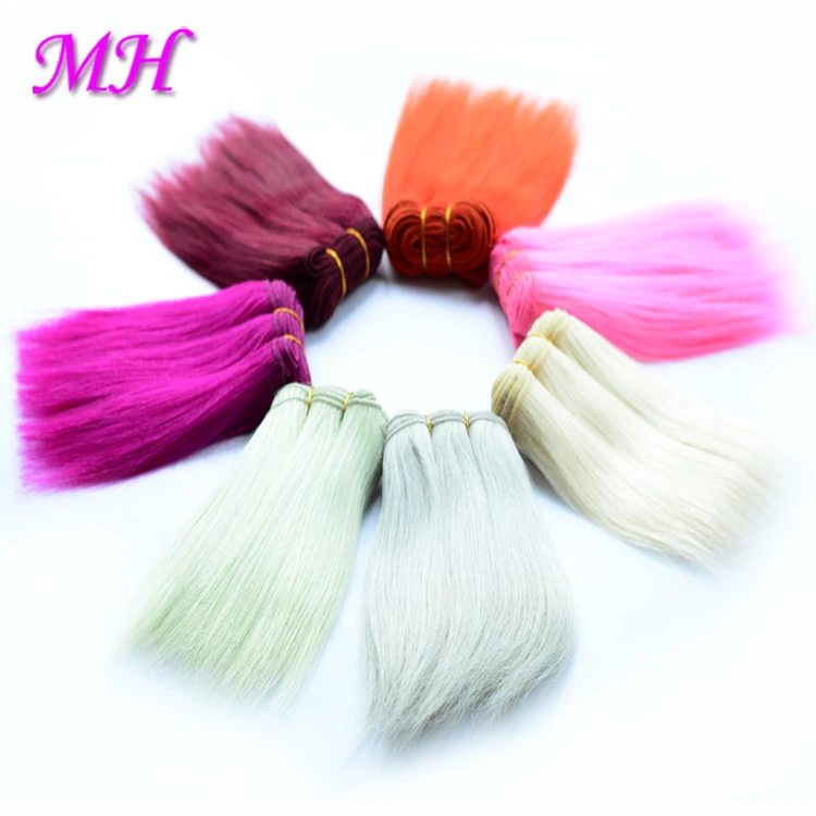 

Wholesale Blonde Wave Doll Hair Weft/Clothed Doll Blythe Dyeable Goat Mohair Weft