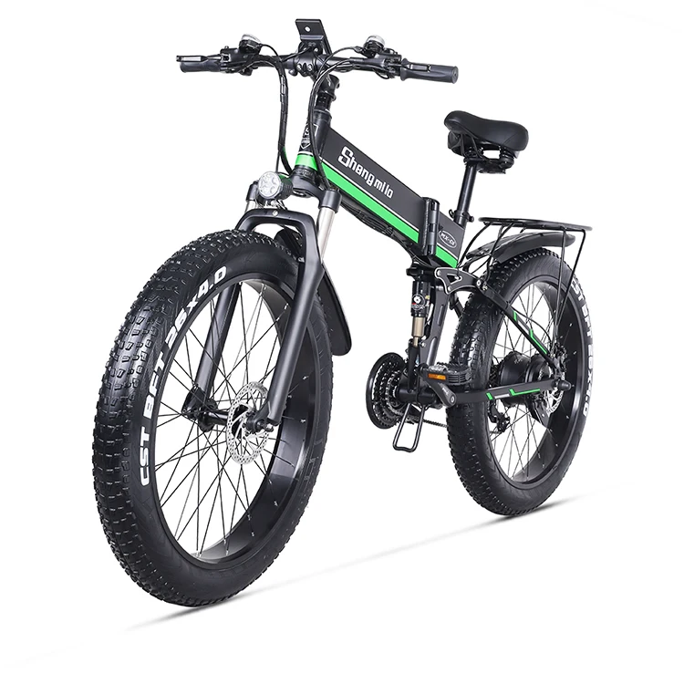 

US Warehouse High Powered Fat 48V 12.8Ah 26 Inch 2 Wheels Electric Bike 21 Speed Aluminum Alloy 350W Bicycle For Adult, Black
