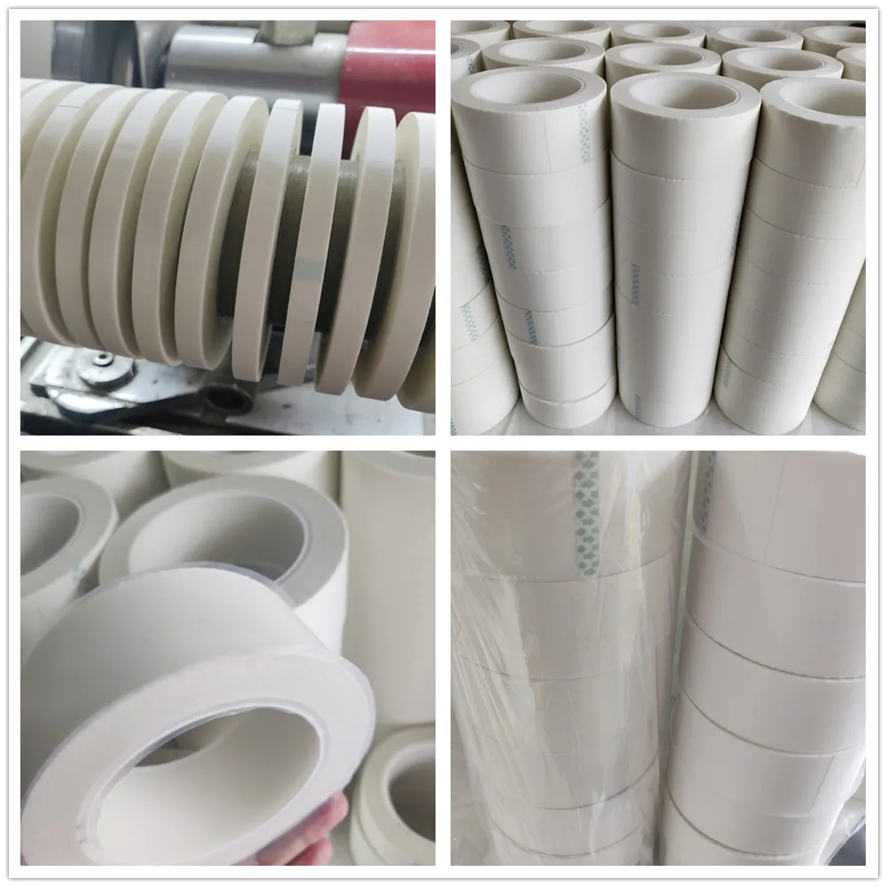 White Woven Fiberglass Tape With Silicone Adhesive For