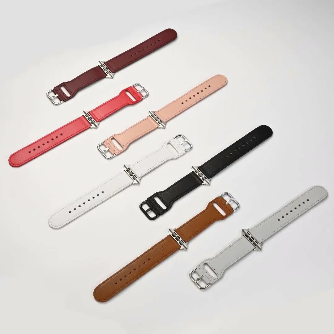 

Fashion Leather Band Watch Loop Stainless Steel Buckle Style Single Tour Band Watch Strap For Apple Watch 38 42 40 44 Mm