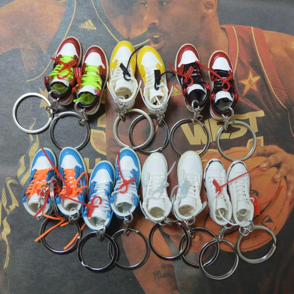 

Dropping AJ1 3D sneaker keychain shoe free shipping, Red,black, bule,white and customized