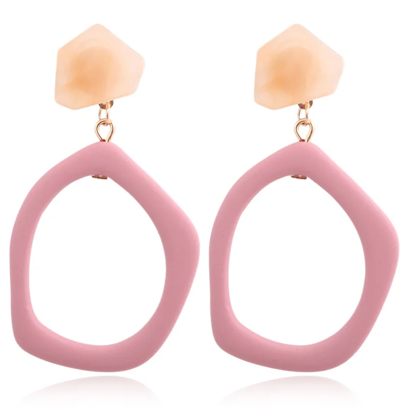 

Party acrylic contrast color geometrically irregular earrings
