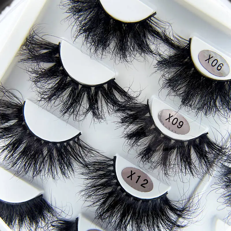

Custom full strip lashes package box Cruelty free wholesale dramatic fluffy 30 mm real 5d mink eyelashes in bulk vendor, Natural black