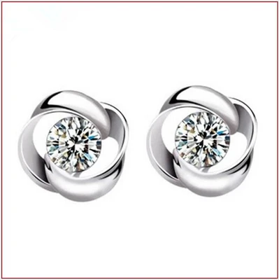 New Hot Fashion 925 Sterling Silver Crystal Earrings for Women Girls Gift Fashion Statement Jewelry