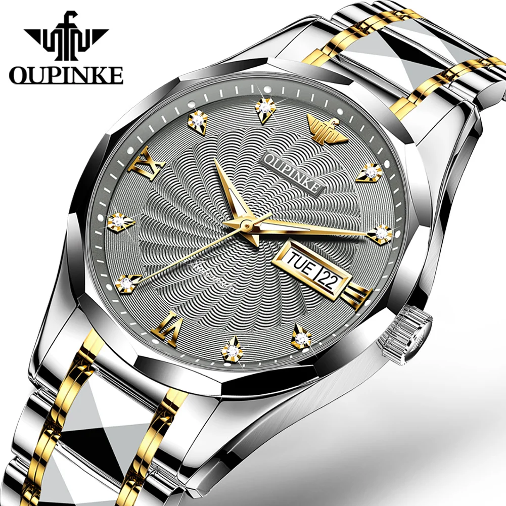 

Oupinke 3169 Men Watch Luxury Men Wrist Brand Formal Dress All Stainless Steel Simple Men's Mechanical Watch