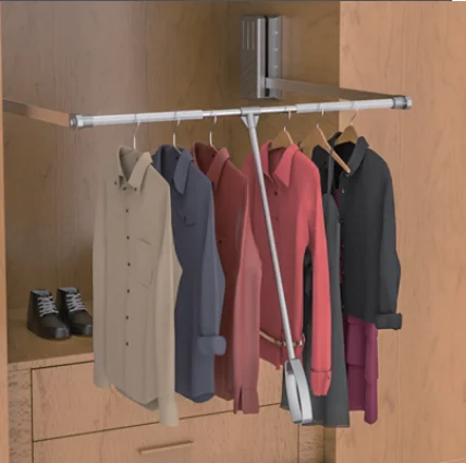 

The metal lifting clothes hanger pulls down the clothes rail to automatically rise and return VM-CR01M (retractable width 660-89, Silver