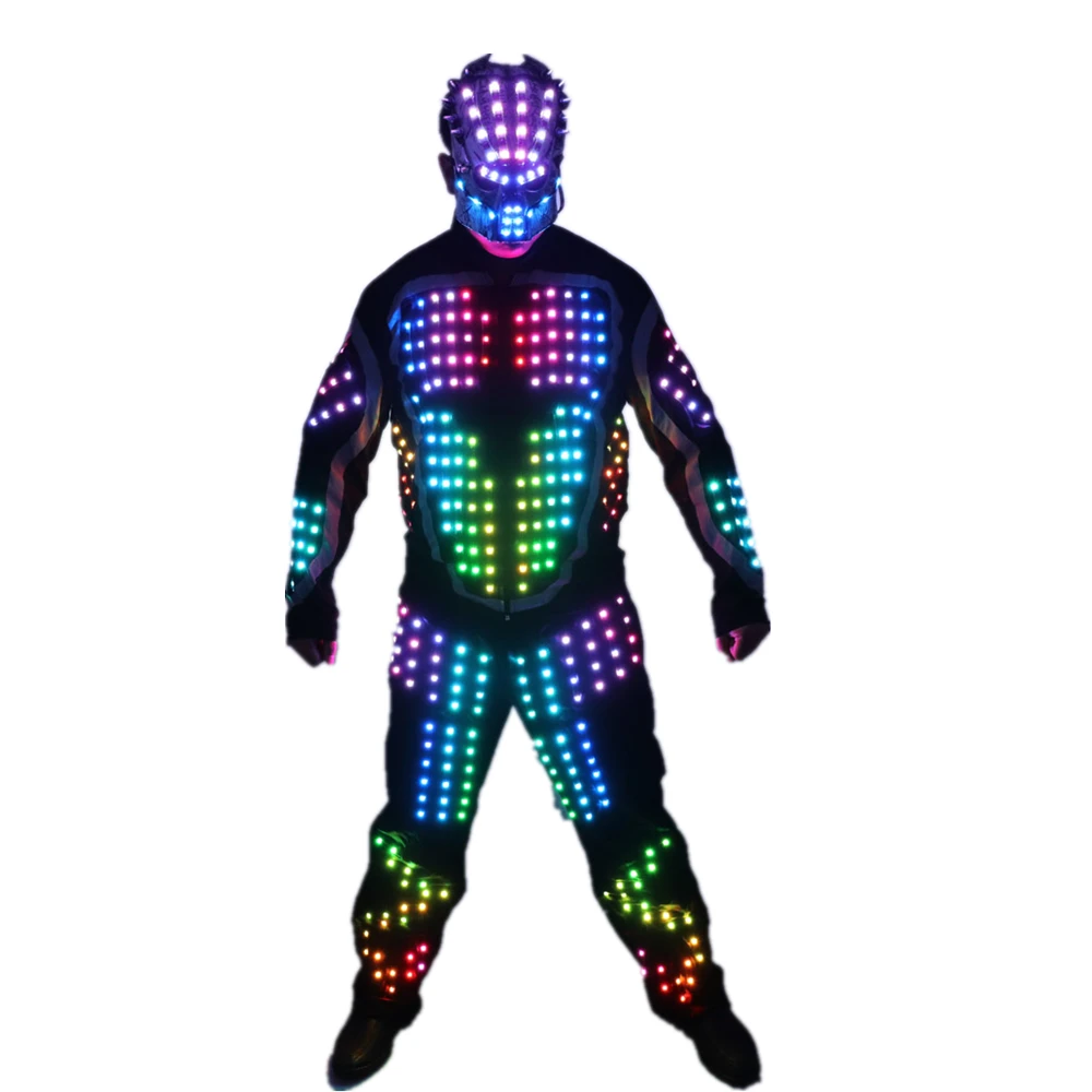 

Digital LED Luminous Armor Light Up Jacket Glowing Costumes Suit Bar Nightclub Party Performance Costume, Red