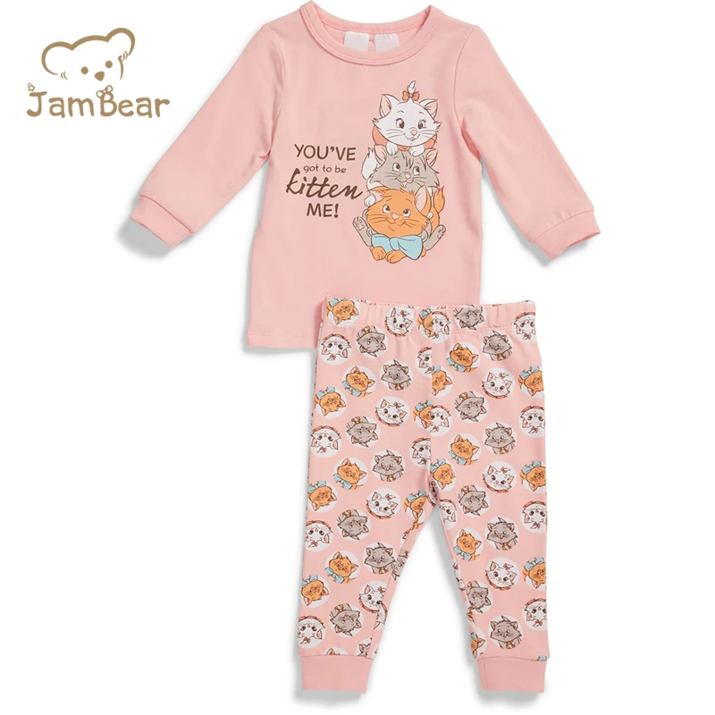 

JamBear Organic children Loungewear organic cotton kids ribbed pajamas Eco-friendly organic toddler printed pajama set