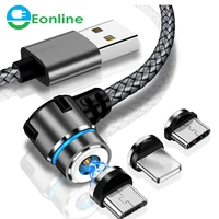 

EONLINE 1M Magnetic 90 Degree Micro USB Type C Cable for 7 8 X XS Max For Xiaomi Redmi note 7 Mi 8 For Samsung S8 S9 Plus