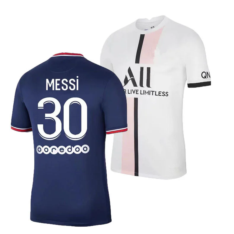 

Custom Paris Messi Neymar Mbappe Jersey High Quality Messi #30 Football Embroidery Logo P S G New Season No. 30 Messi Jersey, Custom color