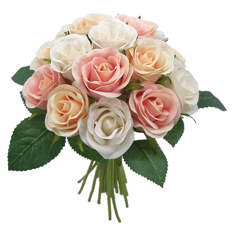 

Free Shipping Factory Direct Sale Wedding Gift Garden Decoration Artificial Rose Bouquet With 22 Stems