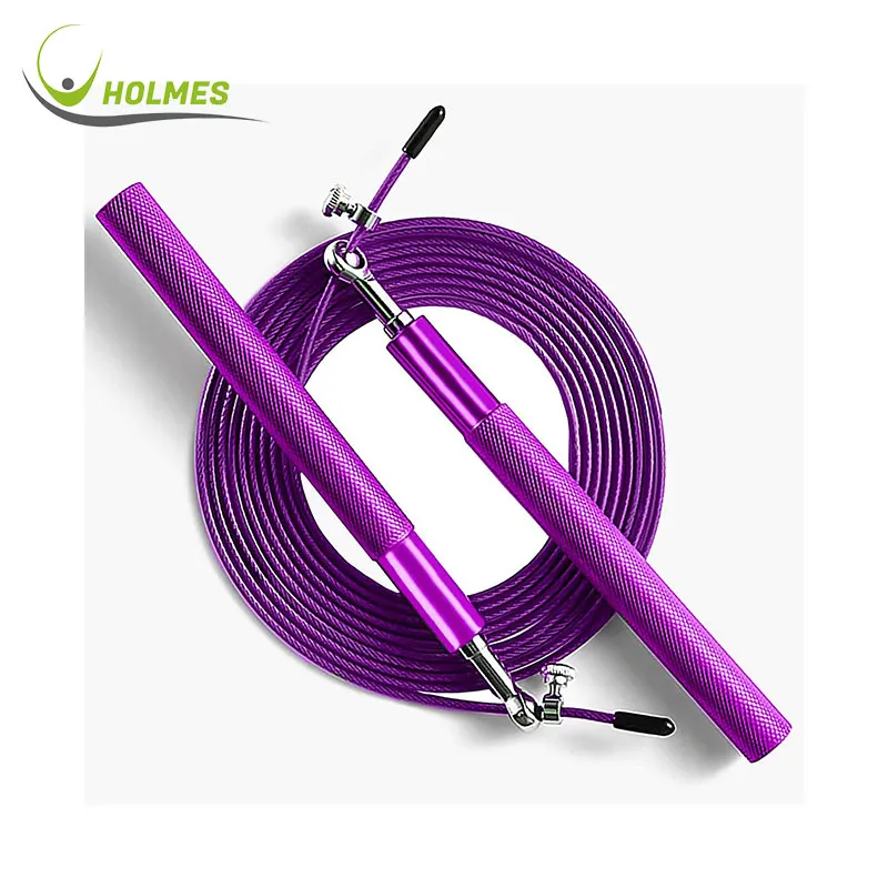 

Fitness sports stainless steel cable knurling ultra light aluminum handle speed jump rope ball bearing metal handle, Red/purplr/blue/green/silver/black