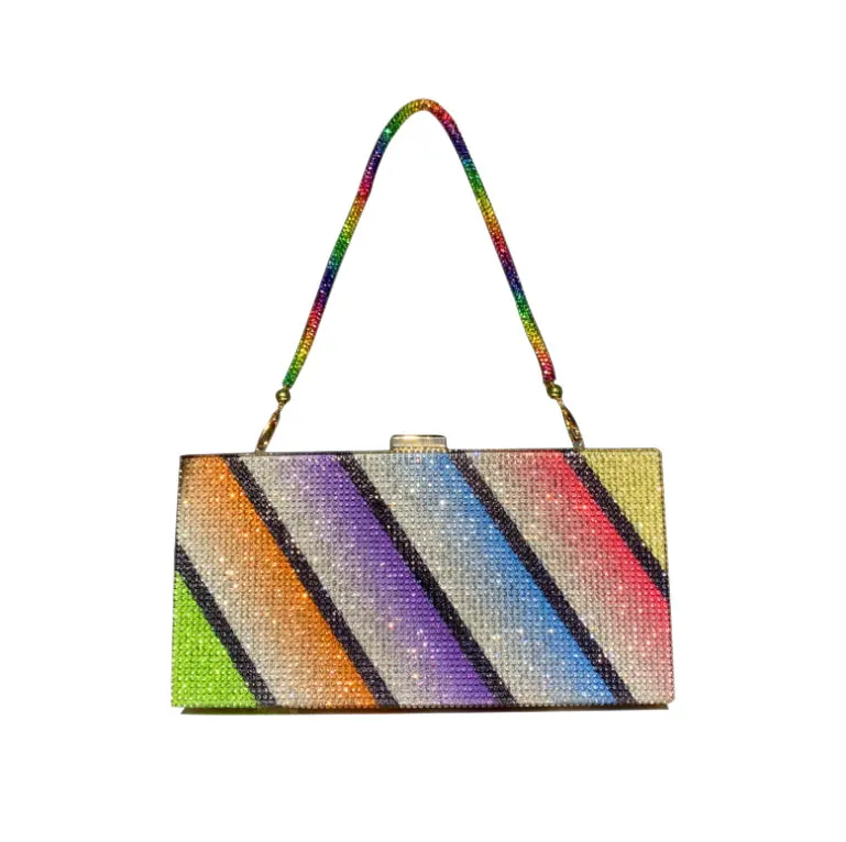 

summer rainbow evening bags clutch 2021 women luxury evening handbags, 3 colors