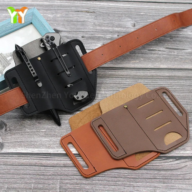 

PU Leather EDC Tool Holster Leather Multi Tool Sheath Leatherman Belt Bag Tote Bag Purse for Home Improvement, Brown,black,coffee & custom