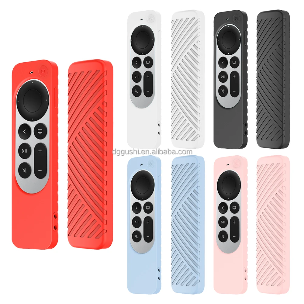 

2021 New Simple Design Anti Slip Soft Thin Silicone Protective Case For Apple Tv 4K Remote, 5 colors