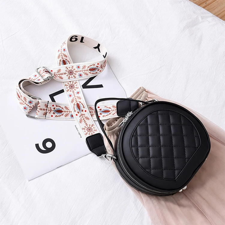 

CBG403 Custom luxury casual crossbody ladies small circle handbags purses round sling bag