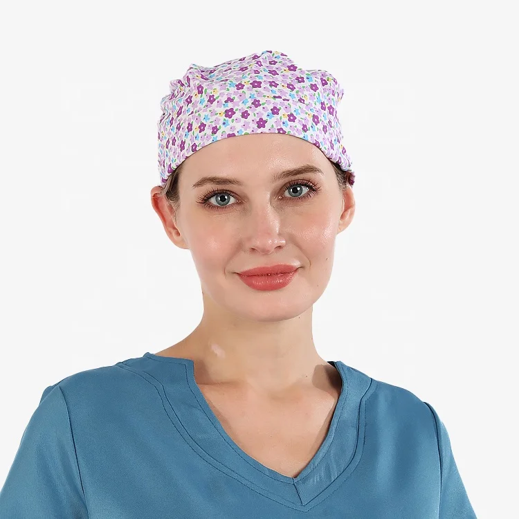 

Customized Nurses Scrub Hat Medical Printed Surgical Scrub Cap in Cotton