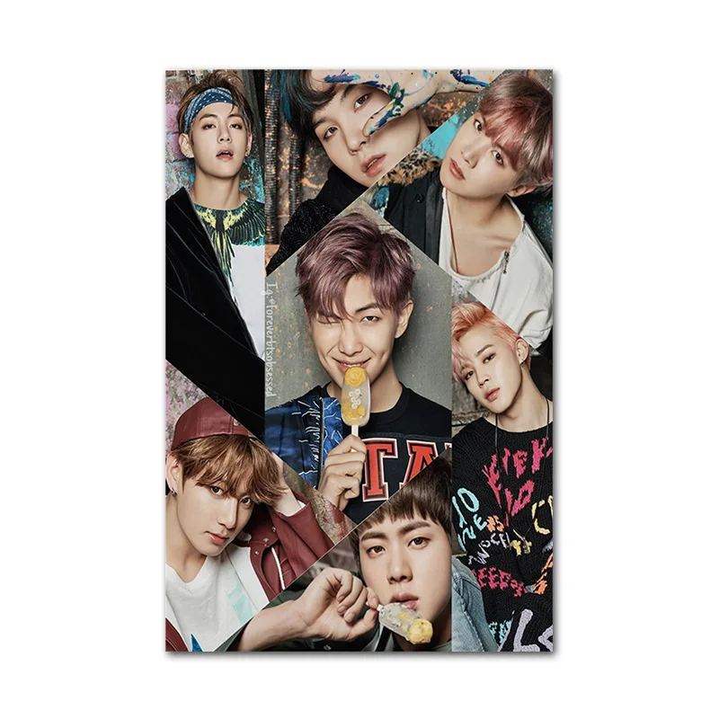 

Prints Around Decorative Painting Picture Wall Stickers Home Decoration Kpop Bangtan Boys Posters, Multicolor