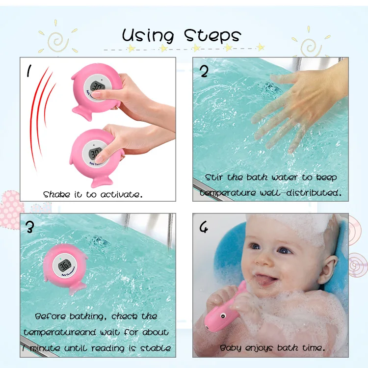 
Baby Bath Water Thermometer Harmless Health Cute Fish Appearance Environmental Protection Material 